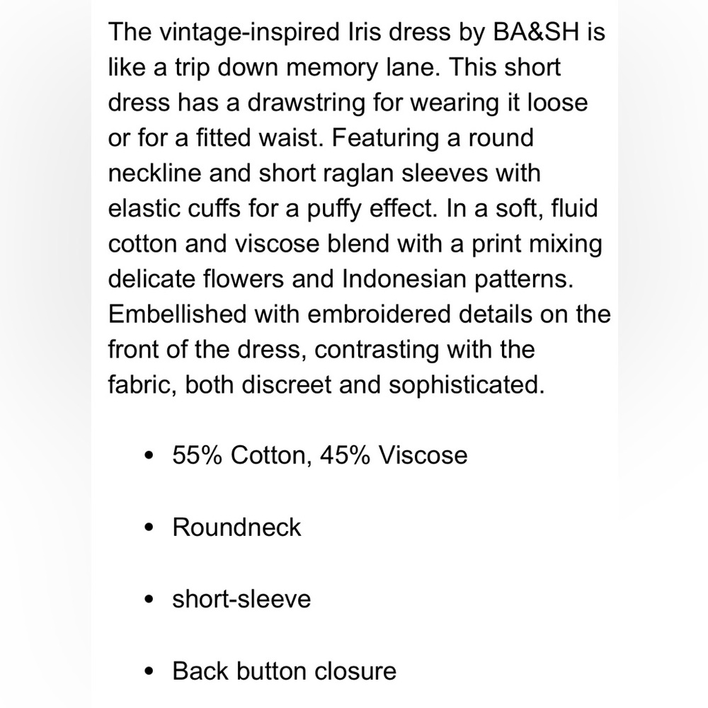 Ba&sh Robe Iris Dress, NWT, size 0. - Picture 10 of 10